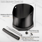 Coffee Knock Box, Large Capacity Espresso Knock Box with Non-Slip Base, Coffee Measuring Cup, Coffee Puck Knock Box Stainless Steel for Espresso Machine Coffee Grounds (Black)