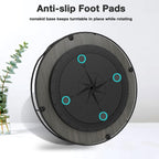 Lazy Susan Turntable Organizer with Anti-Slip Mat for Cabinet Pantry Kitchen Countertop Refrigerator Office, Pine Wood, 12", Grey…