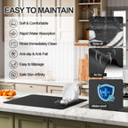 Dish Drying Mat for Kitchen Counter | Coffee Bar Mat for Countertops | Heat Resistant Drainer Mat with Non-slip Rubber Backed | Hide Stain Kitchen Absorbent Draining Mat | Black 16"x24"