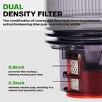Cold Press Juicer, 5.4" Wide Feed Chute Juicer Machines for Vegetable and Fruit, Slow Masticating Juicer with AC Moter, Easy to Clean, AC-Grey