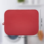 2 Pack Dish Drying Mat for Kitchen Counter, Super Absorbent & Anti-Slip, Machine Washable, 15" x 20" (Red)