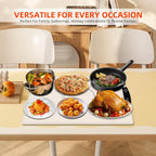 Electric Food Warming Mat, Full-Surface Silicone Food Warmer Heating Pad with Adjustable Temperature & Time, Portable Foldable Warming Tray for Buffet, Parties, Gatherings, Travel, Home Use