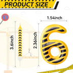 13 Pcs Construction Themed Birthday Candles Set Yellow and Black Number 6 Candle Cake Topper for Construction Party Decoration Supplies (Number 6)