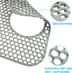 1 Pcs Kitchen Sink Mat, Grey Rear Drain Folding Non-slip Silicone Sink Mat Heat Resistant, for Kitchen Stainless Ceramic Bottom Protectors