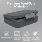 Bentgo Modern - Adult & Teen Bento Lunch Box; 3-4 Compartments, Leak-Resistant, 5.5 Cup Capacity/44 fl oz, Improved Locking Clips, Reusable, BPA-Free, Dishwasher/Microwave Safe Tray (Dark Gray)