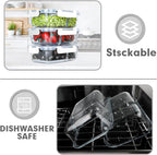 VERONES 10 Pack Glass Meal Prep Containers 2 Compartment Set, 30 OZ Airtight Glass Lunch Containers, Food Storage Containers with Lids, for Microwave, Oven, Freezer & Dishwasher Friendly，White