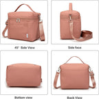 NOL Natural Organic Lifestyle Insulated Lunch Bags for Women Cooler Bag Lightweight Nylon Waterproof Lunch Box For Work (Dark Pink, Medium(normal))