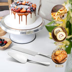 Silver Cake Cutting Set for Wedding, Premium Stainless Steel Cake Knife, Premium Cake Cutter set is Great for Birthdays, Anniversary Parties, and Christmas.Perfect for any celebration