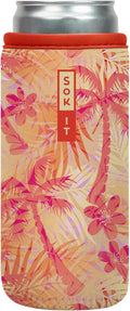 Sok It CanSok Sleeve for Beer & Soda Insulated Neoprene Cover (Tropical Dream, 12oz Slim Can Sleeve)