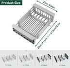 Cyrank Over The Sink Dish Drying Rack, Expandable Over Sink Grill Telescopic Drain Basket Kitchen Rack Drain Basket Sink Drying Rack(L#Grey)