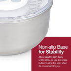 Zyliss Easy Spin 2 Stainless Steel Salad Spinner - Lettuce & Vegetable Spinner - Works as a Large Serving Bowl - Stainless Steel & BPA-Free Kitchen Essential - Silver