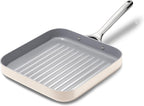 Caraway Square Grill Pan - 11” Grill Pan - Non-Stick Ceramic Coated - Non Toxic, PTFE & PFOA Free - Oven Safe & Compatible with All Stovetops - Cream