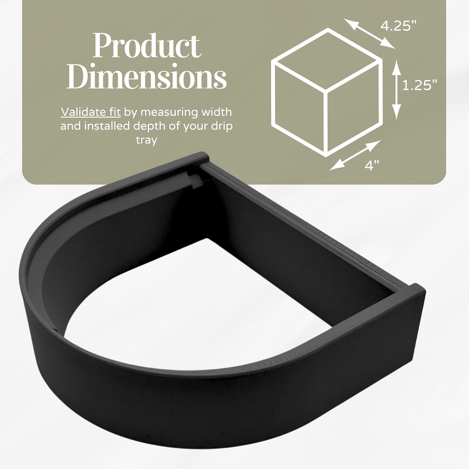 Drip Tray Mug/Cup Riser Made for the Keurig to Reduce Splashes - Riser Only (Black, K-Mini 1.25 inches Tall)