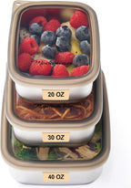 Flexibento - Stainless Steel Nesting Lunch Containers with clear Silicone Lids, Leak Proof & Dishwasher Safe|Set -20,30, 40 OZ| Bento Box | Meal prep|Metal lunch Box for adults