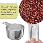 2PCS 1Cup (240ml, 8oz) Single Measuring Cup, Stainless Steel Measure Scoop, Metric and US Measurement, Dishwasher Safe
