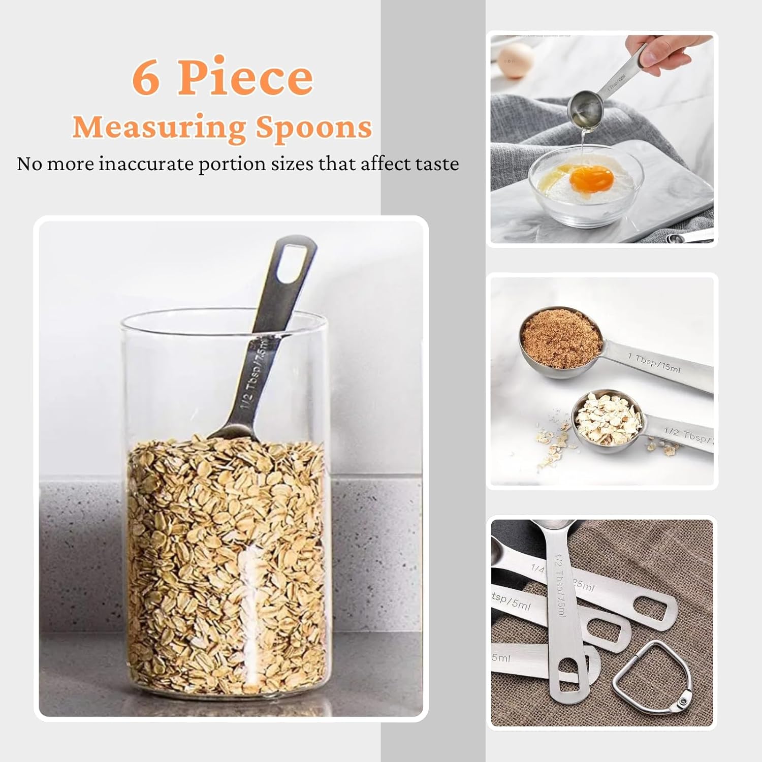 18PCS Measuring Cups and Spoons Set, Include 7 Nesting Measuring Cups, 6 Measuring Spoons and 5 Mini Spoons, Stainless Steel Metal Measuring Set, Kitchen Gadgets for Cooking & Baking