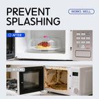 Microwave Splatter Cover 12 Inch Large Plate Cover for Microwave Oven 2 in 1 Food Grade Plastic with Silicone Air Vent Tall Lid BPA Free 2 Pack Clear