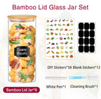 32 oz 8 Pcs Glass Jars with Bamboo Lids, Stackable Clear Food Storage Jars, Airtight Kichen Glass Pantry Storage Containers with Lids for Rice, Candy, Sugar, Flour, Nuts, Cookie, Coffee Bean