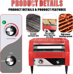 Commercial Conveyor Toaster 450 Slices/Hour Red Conveyor Toaster 3 Modes/7 Speeds Stainless Steel Tabletop Toaster for Toast, Bagels and Other Baked Breads
