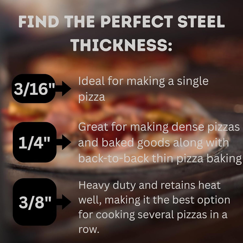 14" by 20" Pizza Steel (3/8" Deluxe Thickness) - Multipurpose Cooking Steel for Ovens & Grills - Made in the USA