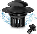 Universal 4 in 1 Bathroom Sink Drain Strainer with Removable Filter Basket, Pop Up Pure Copper Bathroom Sink Stopper, Anti-Clogging Bathroom Drain Stopper Sink Plug Black