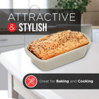 Nonstick Loaf Pan Set Pack of 4, Carbon Steel 11" Large Baking Bread Pan, Oven Safe Up to 450°F, PFOA, PFOS, PTFE Free, Space Saving Stackable Design, Stain Resistant, Dishwasher Friendly,White Marble