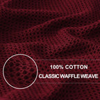 Homaxy 100% Cotton Waffle Weave Kitchen Dish Towels, Ultra Soft Absorbent Quick Drying Cleaning Towel, 13 x 28 Inches, 4-Pack, Burgundy
