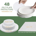 LotFancy China Storage Containers, Quilted 5-Piece Set Storage Box, Chinaware Dinnerware Dish Plate Mug Cup Storage Case, 48 Felt Protectors, Cardboard Dividers Included