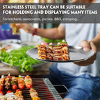 Thenshop 8 Pieces 9 Inch Pizza Pans Bulk Stainless Steel Sets Round Bakeware Pizza Trays for Oven Kitchen Baking Home Restaurant Safe Sturdy Reusable Easy Clean(Silver)