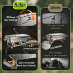 sifer 9Qt 2Pack [Multi-Size] Chafing Dish for Buffet | 80% Faster Screwless Assembly & Stackable Design for Wedding/Home/Christmas Buffets