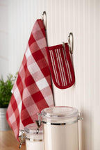 Sticky Toffee Pan Handle Covers for Cast Iron Skillet, Set of 2, Red Heat Resistant Sleeves, 3 x 6 in, Oeko-Tex Cotton Hot Pot Holders