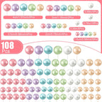 108 Pcs Balls Cake Topper DIY Cupcake Insert Foam Balloons for Cake Baking Wedding Anniversary Birthday Decoration(Gold,Yellow,Green,White,Blue,Purple,Multi Sizes)