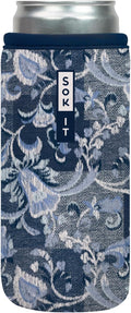 Sok It CanSok Sleeve for Beer & Soda Insulated Neoprene Cover (Paisley Patchwork, 12oz Slim Can Sleeve)