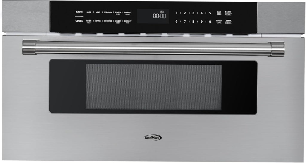 KoolMore KM-MD30-SS Microwave Drawer, Capacity in Stainless-Steel, 30 in/1.2 cu. ft, Silver
