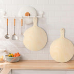 G.a HOMEFAVOR 2-Piece Wooden Pizza Peel: 12 Inch Pizza Spatula with Wood Handle Suitable for 12"x12" Pizzas - Large Cutting Board for Transferring Pizza in Oven