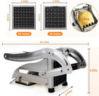 French Fry Cutter, 2-blade Potato Slicer Strong No-Slip Suction Base Stainless Steel French Fry Cutter with 1 Peeler, Perfect for Potatoes, French Fries, Cucumber,Vegetables Carrot
