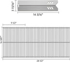Kalomo Grill Grates Grill Heat Plates Shield Grill Replacement Parts for BBQ Uniflame Grill GBC1030W, GBC1030WRS, GBC1030WRS-C, GBC1134W, GBC1134WRS, Stainless Steel Cooking Grids Accessories