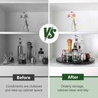 Marble Lazy Susan, 16 in Lazy Susan Turntable Organizer for Cabinet Pantry Kitchen Countertop Fridge Bathroom Makeup Vanity Countertop - Black