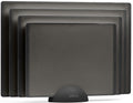 SMIRLY Plastic Cutting Board Set with Holder 4 Pieces, Non-Slip Dishwasher Safe Chopping Boards for Kitchen, Dark Grey