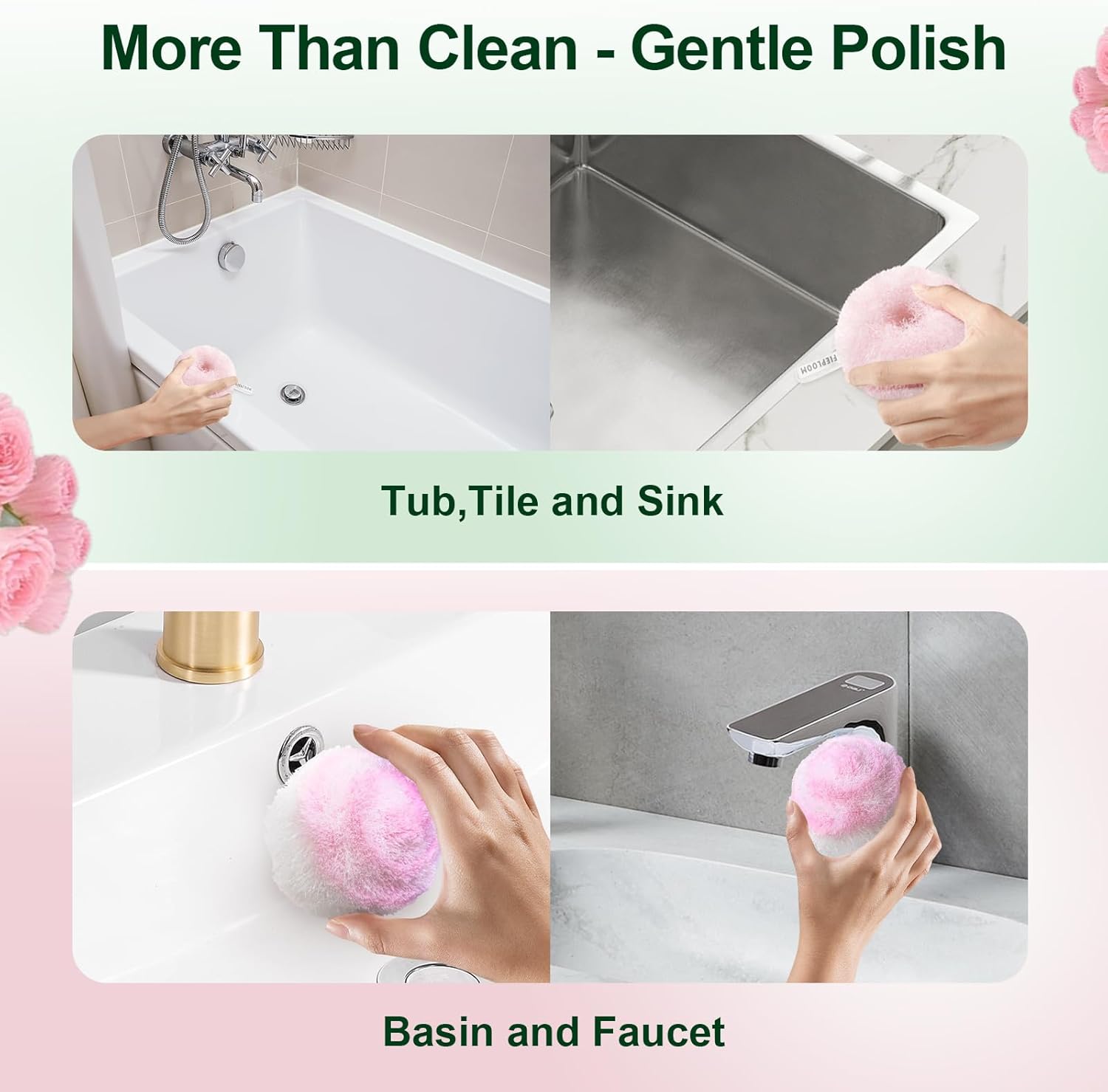 Hard Bristle Crevice Cleaning Brush & Non Scratch Soft Scrub Brush Set, 6-Pack: 4 Stiff Gap Brush+2 Gentle Scrubber, Bathroom & Kitchen Cleaning Tool for Grout Sink Faucet Tub and More