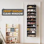 SpaceAid 2 Pack Over The Door Organizer with 5 Large Pockets and 10 Mesh Side Pockets, 5 Layers Door Organizer Hanging with Clear Window for Bedroom, Bathroom, Pantry and Nursery, Black