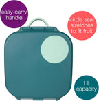 b.box Mini Lunch Box for Kids: Lunch Snack Container with 2 Leak Proof Compartments. Ages 3+ School Supplies, BPA Free (Emerald Forest, 4¼ cup capacity)
