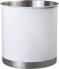Creative Home Stainless Steel Utensil Holder– 7" Extra Large Cooking Tool Organizer for Kitchen Decor and Countertop Storage, Stable Anti-Tip Design, Durable Powder-Coated Finish, White