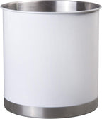 Creative Home Stainless Steel Utensil Holder– 7" Extra Large Cooking Tool Organizer for Kitchen Decor and Countertop Storage, Stable Anti-Tip Design, Durable Powder-Coated Finish, White