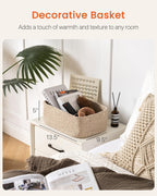 Small Woven Basket, 13.5 x 9.5 x 5 Inches, Storage Basket for Organizing, Cute Small Rope Shelf Closet Cube Storage Bins Baskets for Shelves, Dog Toy Gift Baskets Empty, 3 Packs, Mixed Brown