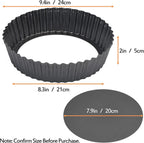 2 Pack Nonstick Tart Pan, Quiche Pan, Carbon Steel Deep-dish Pie Pan with Removable Loose Bottom (9.4 In)