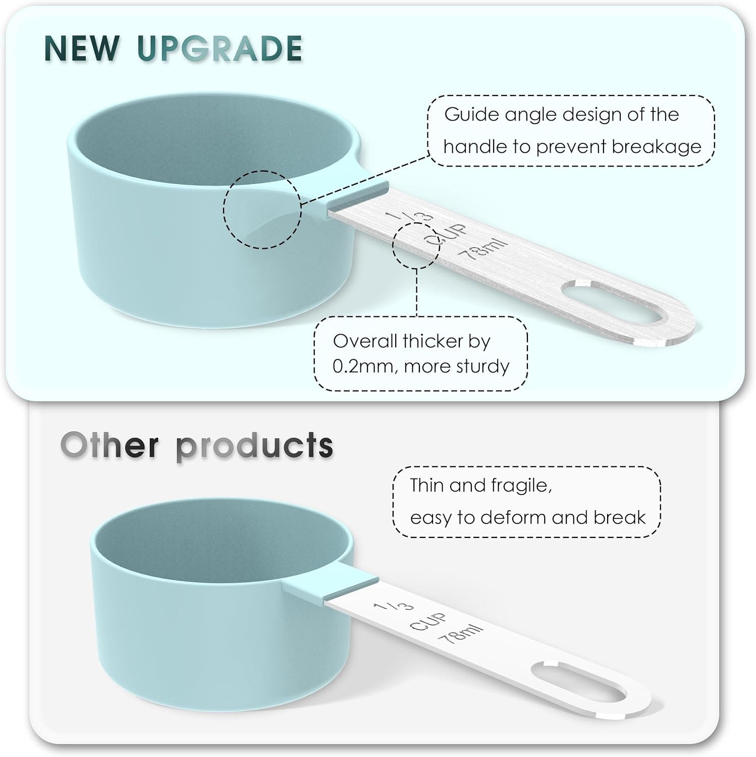 TILUCK Measuring Cups & Spoons Set, Stackable Cups and Spoons, Nesting Measure Cups with Stainless Steel Handle, Kitchen Gadgets for Cooking & Baking (Black)