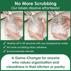 200 Dissolvable Canning Labels for Mason Jars, 1 x 2⅛ inch Food Labels, Tiny Canning Jar Stickers Removable with Water