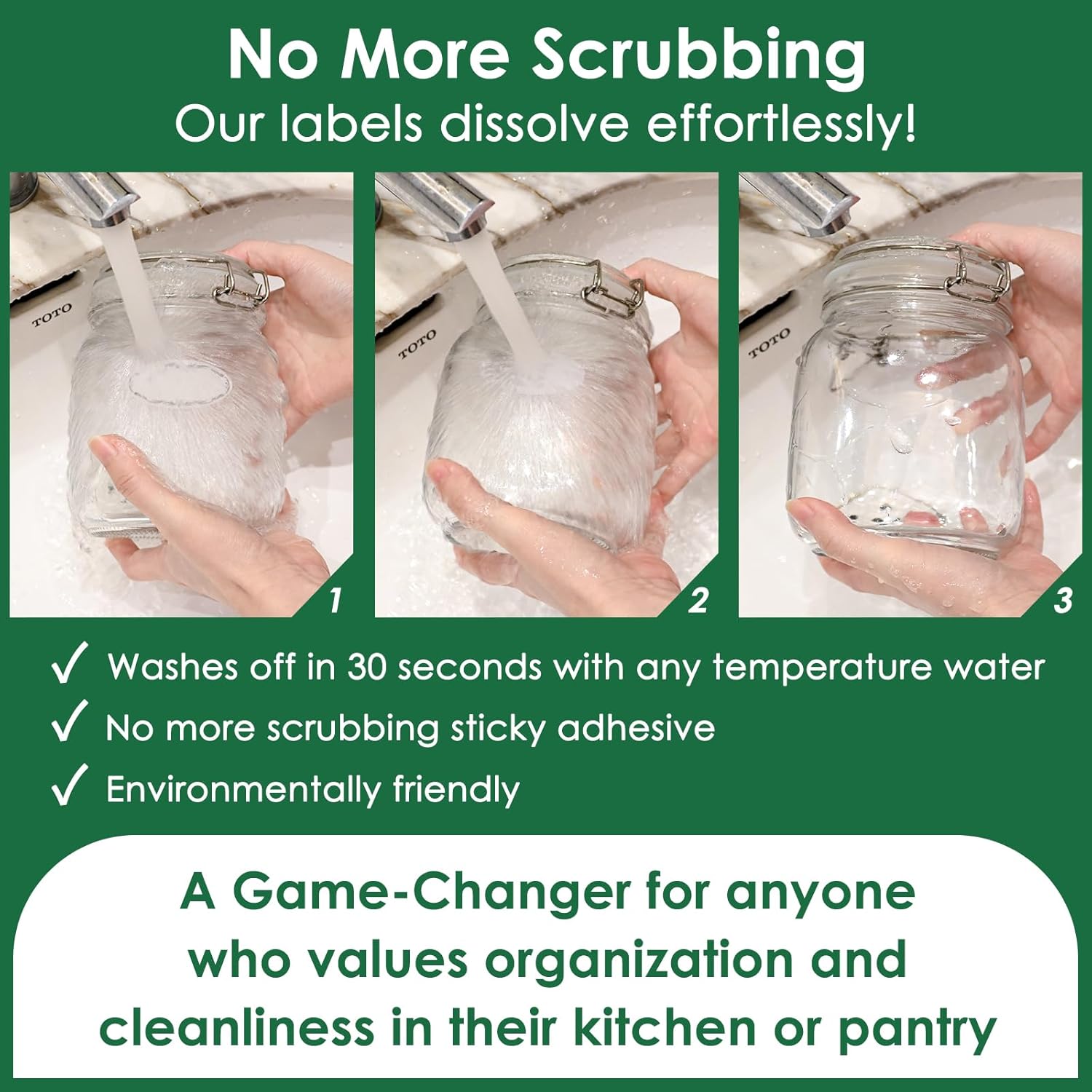 200 Dissolvable Canning Labels for Mason Jars, 1 x 2⅛ inch Food Labels, Tiny Canning Jar Stickers Removable with Water