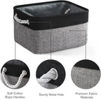 TheWarmHome Storage Basket for Organizing - 1 Pack 14x10x6.7 inch Collapsible Storage Bins for Shelves, Dog Toy Bin for Closet Organizer laundry Gift Cloth Nursery (Grey & Black)